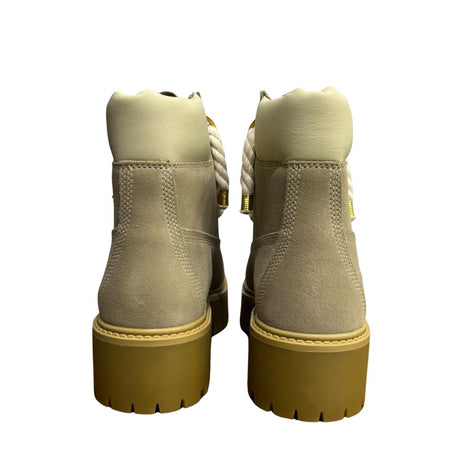 Stivale Timberland Platform Stone Street in suede beige sabbia con lacci a corda