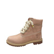 Stivale Timberland rosa con maxi lacci in corda écru