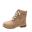 Stivale Timberland rosa con maxi lacci glitterati écru