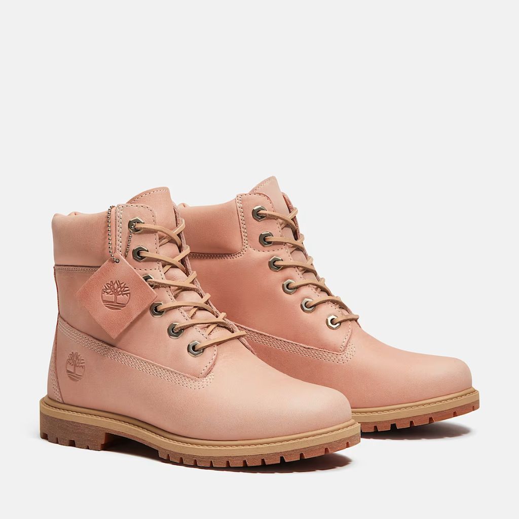 Stivale Timberland Premium 6-Inch rosa in nubuck