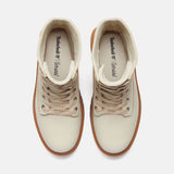 Stivaletto Timberland platform panna in nabuk, risvoltabile con suola maxi