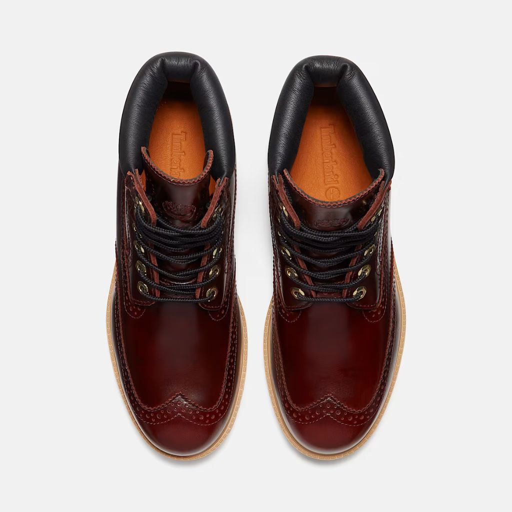 Stivale Timberland Brogue bordeaux con impunture