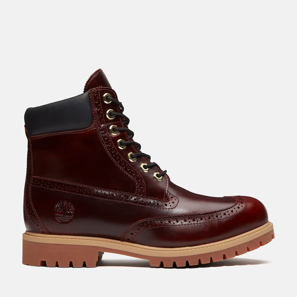 Stivale Timberland Brogue bordeaux con impunture