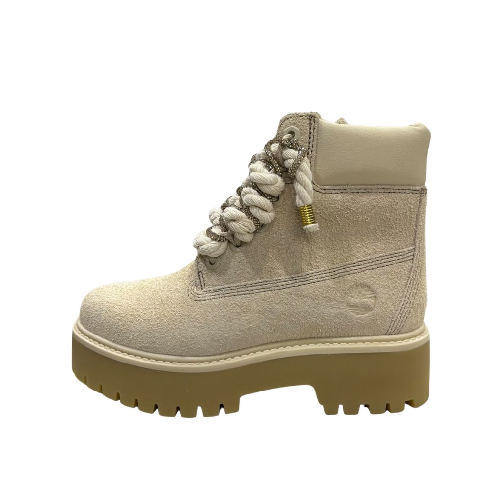 Stivale Timberland Stone Street sabbia con lacci corda e oro