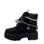 Timberland Stivaletto Platform Stone Street Nero Catena e Perle