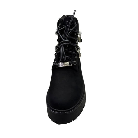 Stivale Timberland nero con catena decorativa e charm argentati