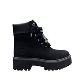 Stivale Timberland nero con maxi lacci e charm argentati