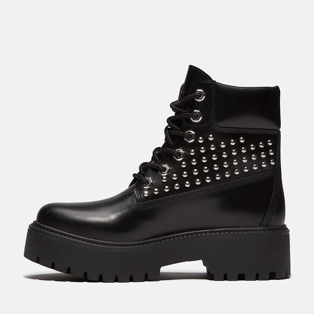 Stivaletto Timberland Stone Street Platform in pelle nera