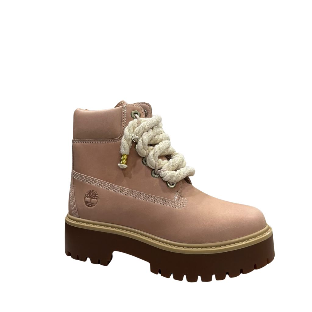 Stivale Timberland Stone Street rosa cipria con lacci corda