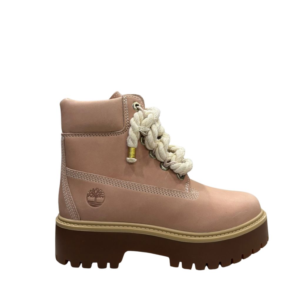 Stivale Timberland Stone Street rosa cipria con lacci corda