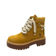 Stivale Timberland wheat con maxi lacci glitterati e charm perle