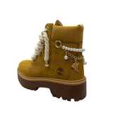 Stivale Timberland wheat con maxi lacci e charm perle