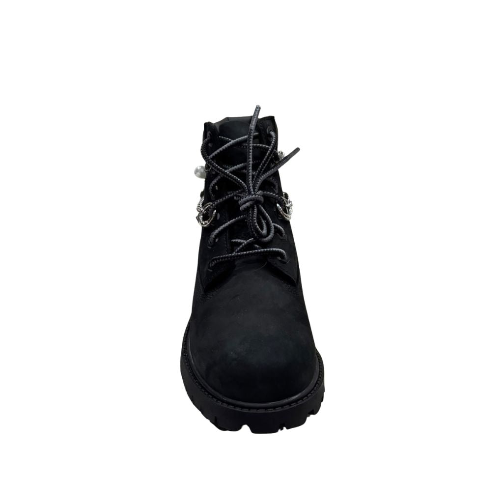 Stivaletto Timberland Premium nero con dettagli a catena e perle