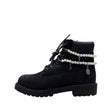 Timberland Stivaletto nero in nubuck con doppio giro di perle e suola carrarmato