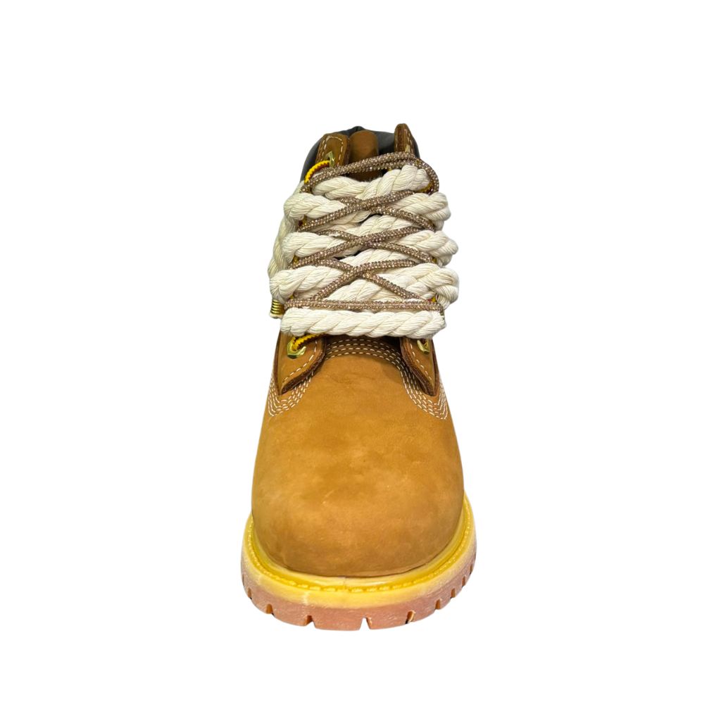 Stivale Timberland wheat con lacci in corda intrecciata 