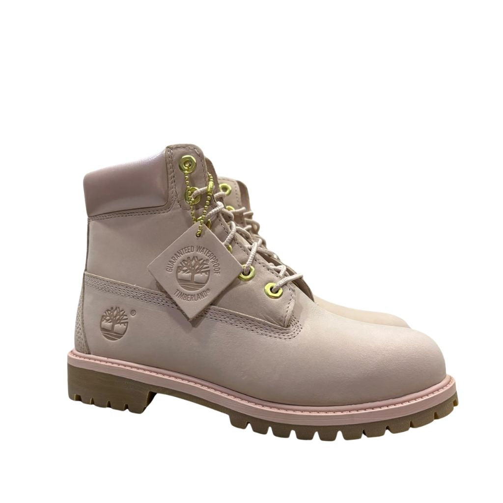 Stivale Timberland rosa cipria con collo effetto perlato