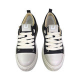 Sneaker uomo Unsolved tela nera cap toe suola e lacci beige