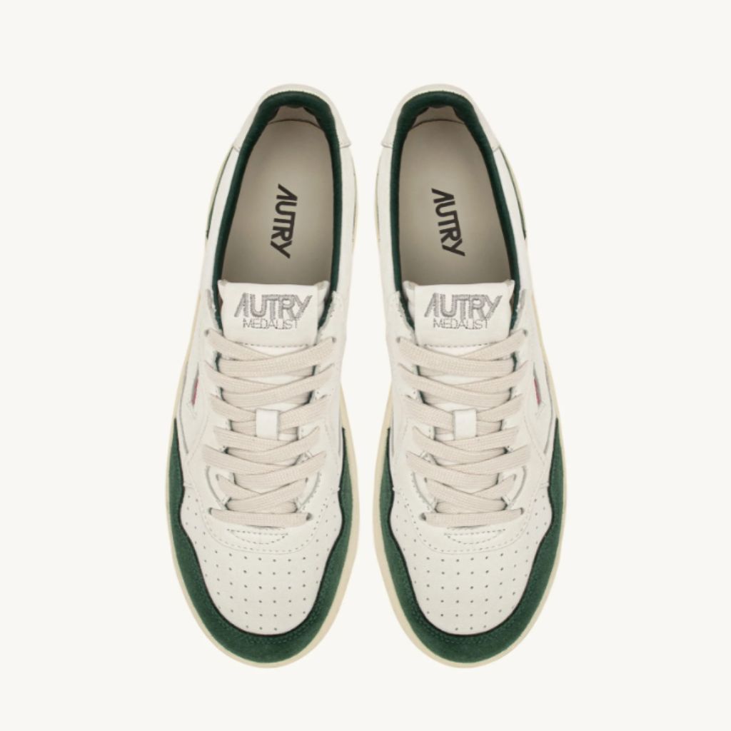 Autry Sneakers Medalist Low In Pelle e Suede Verde Aulm Gsg2