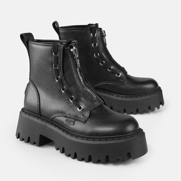 Buffalo Ankle Boot Aspen Front Zip Black 1270122 – Gagliotta