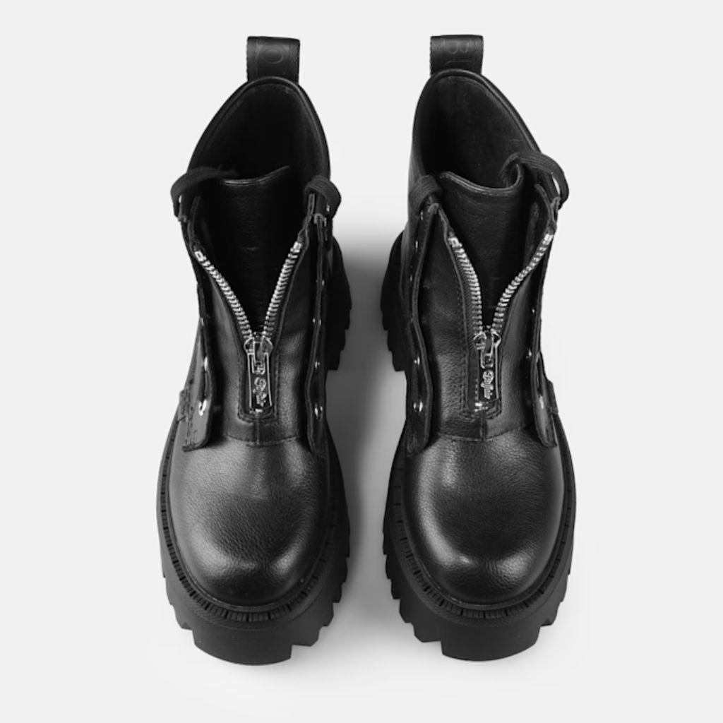 Buffalo Ankle Boot Aspen Front Zip Black 1270122 – Gagliotta