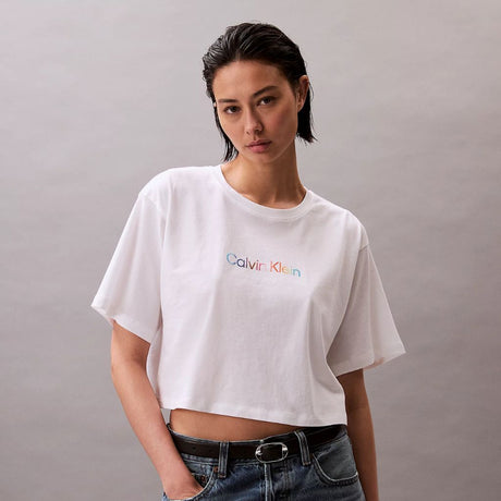 Calvin Klein T-shirt Crop White LV00QS7470 100