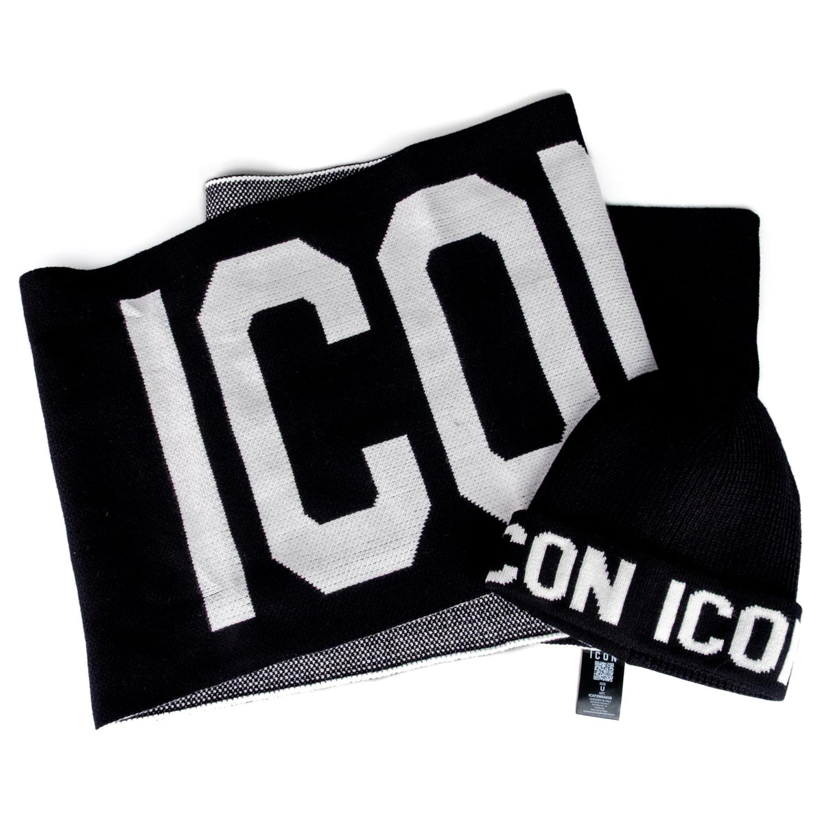 ICON Box Cappello + Sciarpa Nero Logo Grande ICXF2W6B0X3