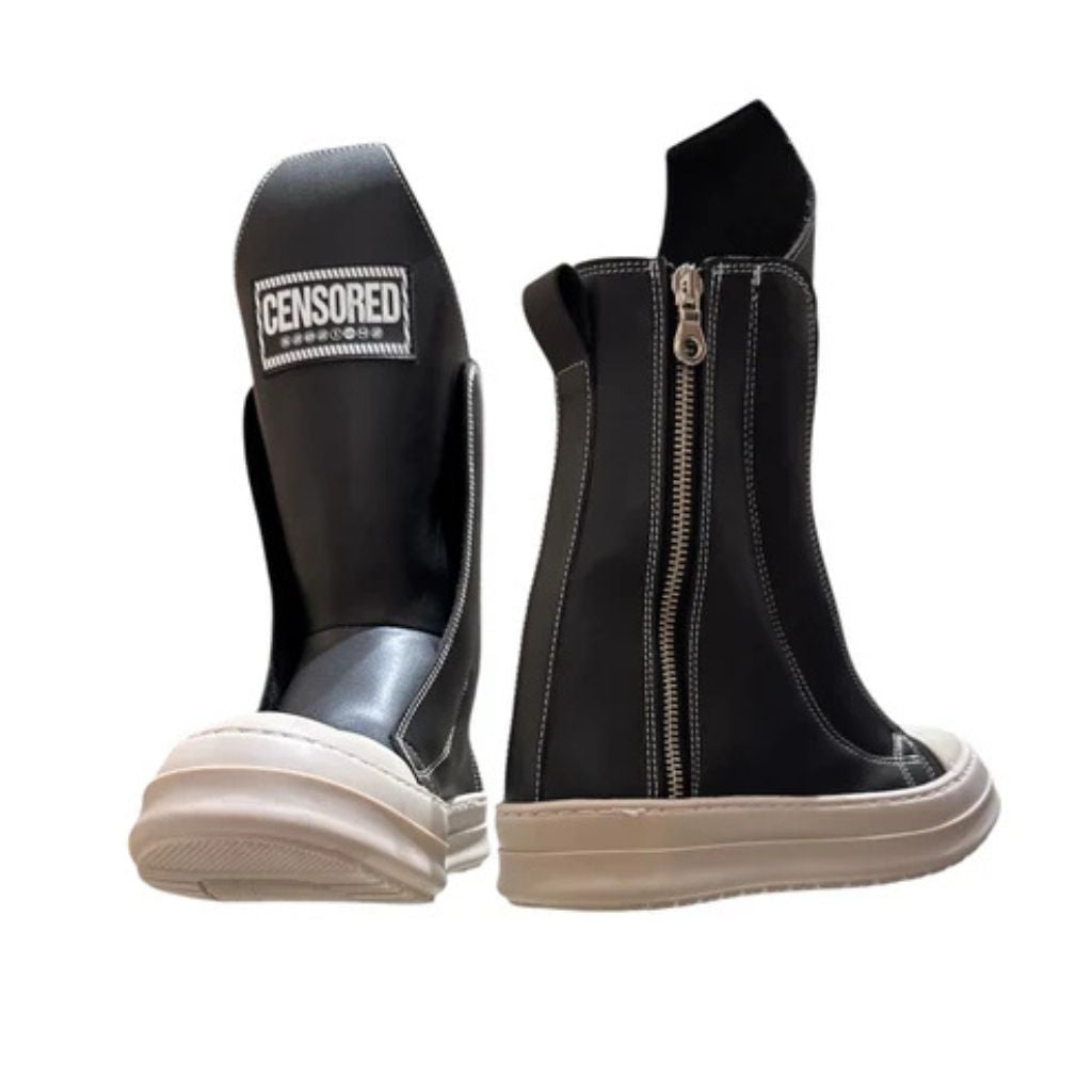 Censored Stivaletto Nero in Pelle