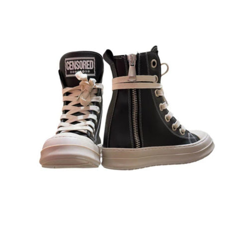 Censored Stivaletto Nero in Pelle