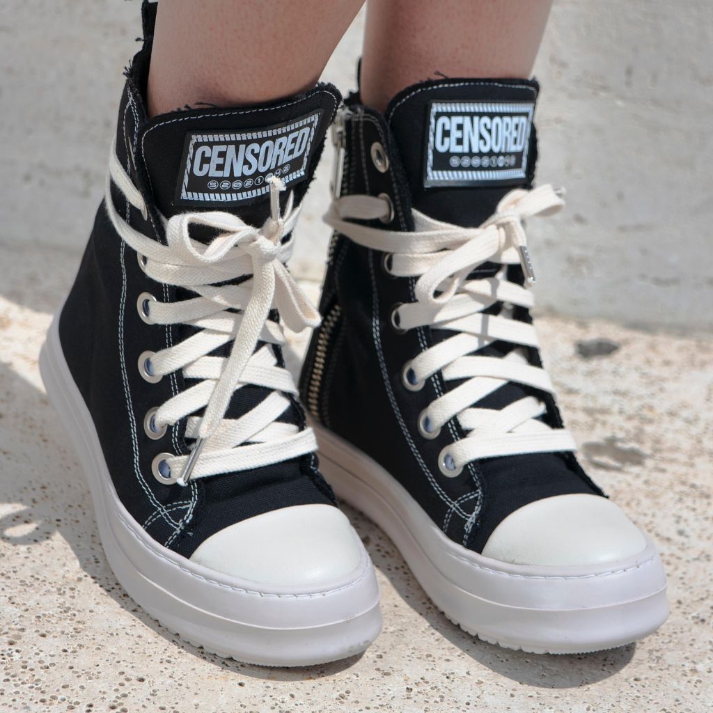 Censored Stivaletto Nero in Tela
