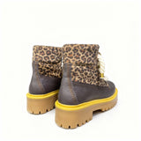 Jammers London Platform Stone Street Dark Brown Leopard Corda Beige