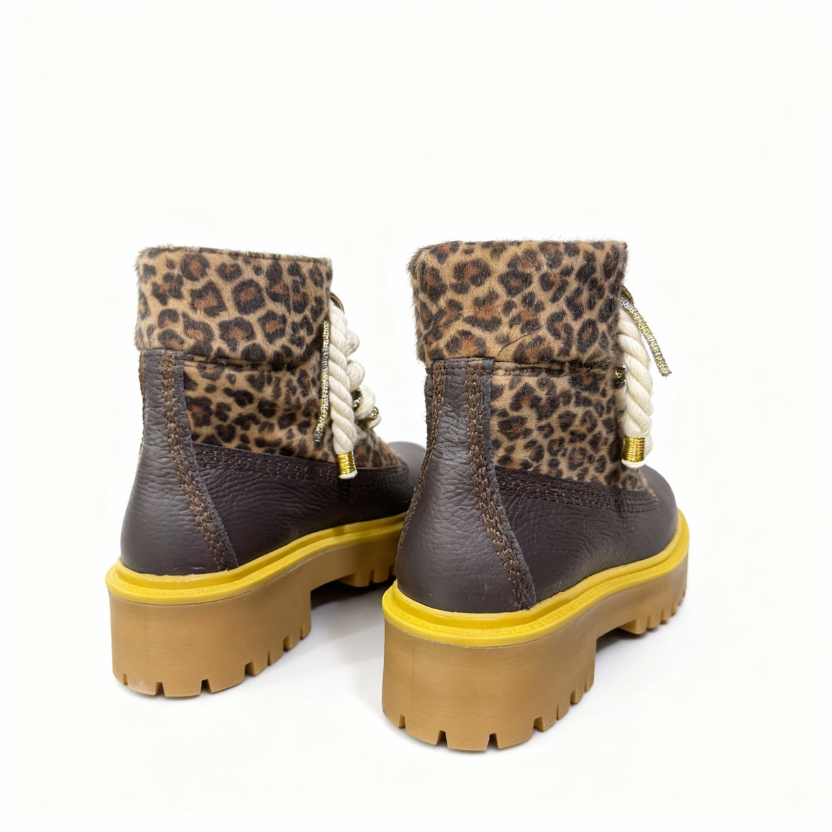 Jammers London Platform Stone Street Dark Brown Leopard Corda e Brillantini