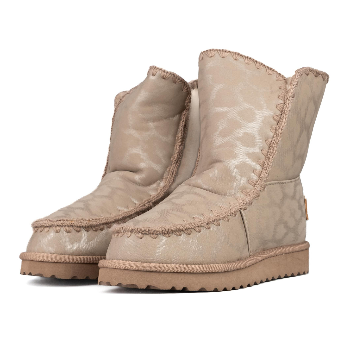 ICON Stivaletto Pelliccia Ecopelle Tortora Animalier IC05267SD