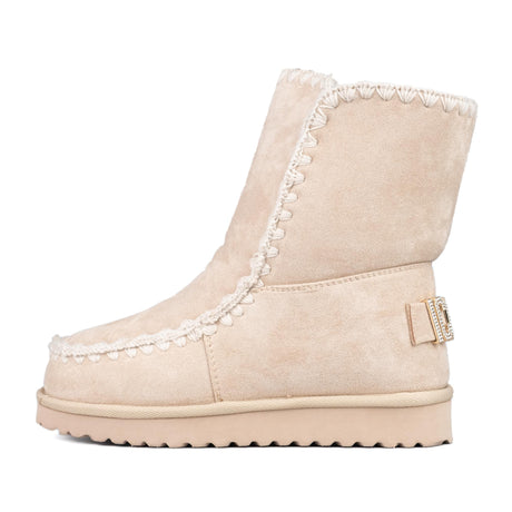 ICON Stivale Pelliccia Camoscio Beige IC04412SDN