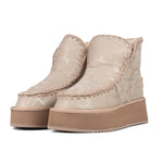 ICON Taupe Animal Print Faux Fur Platform Boots IC05266SD