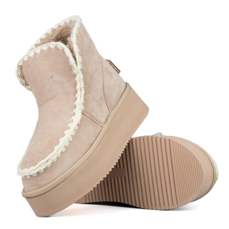 ICON Stivale Platform Pelliccia Beige IC05265SD