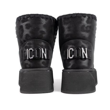 ICON Stivale Platform Pelliccia Nero Animalier IC05266SD