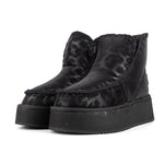 ICON Black Animal Print Platform Fur Boots IC05266SD