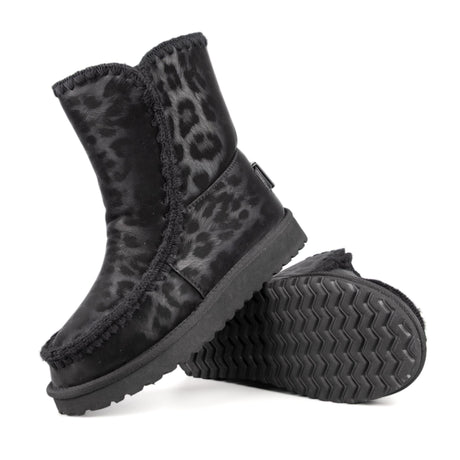 ICON Stivaletto Pelliccia Ecopelle Nero Animalier IC05267SD