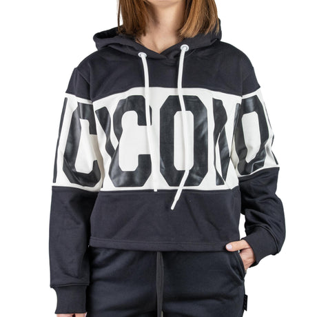 ICON Felpa Crop Logo Nero ICDF2W6F018
