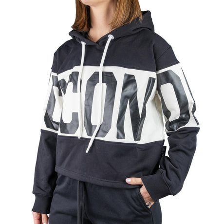ICON Felpa Crop Logo Nero ICDF2W6F018