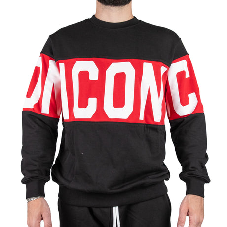 ICON Felpa Girocollo Nero / Rosso ICUF2W6F011