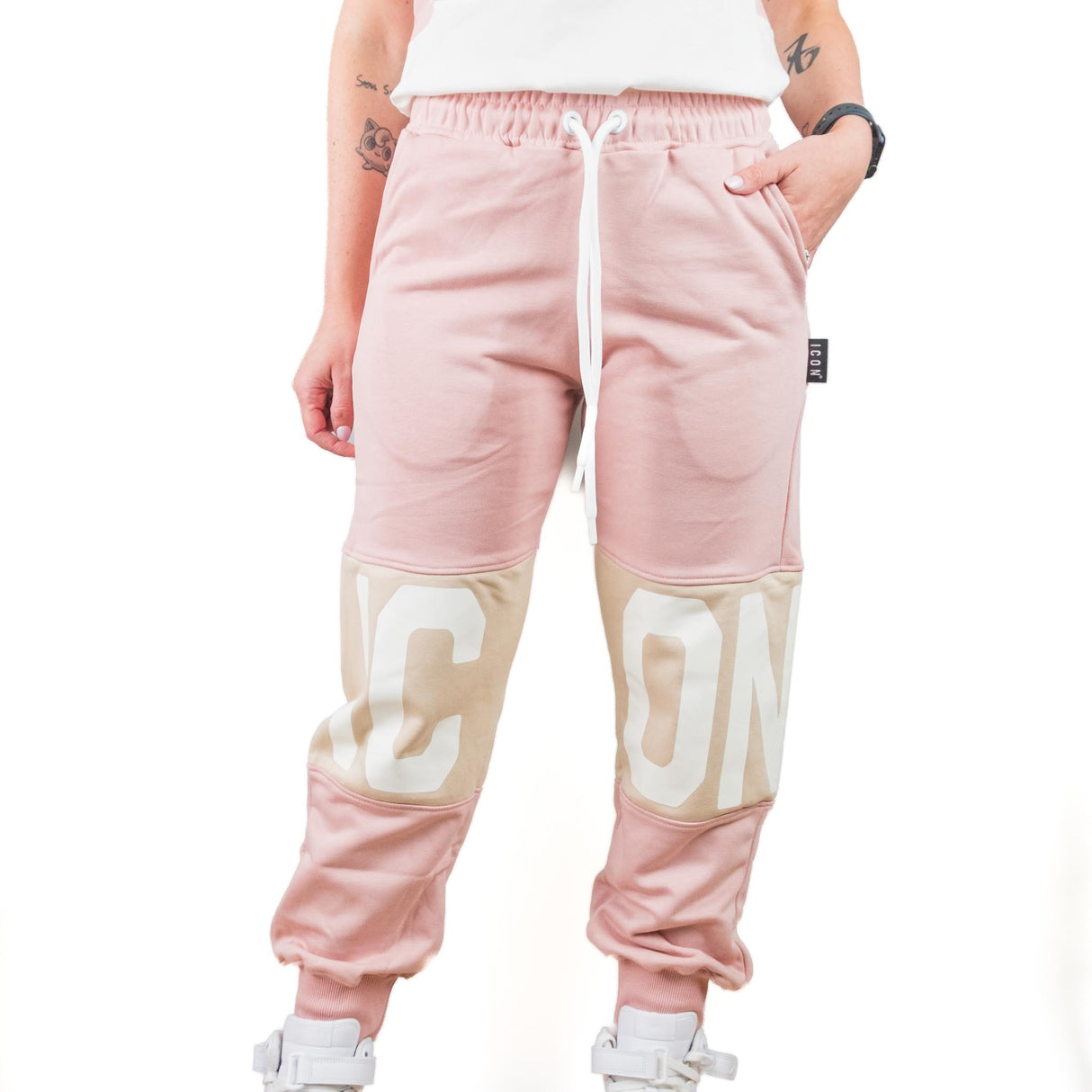ICON Pantalone Logo Rosa ICDF2W6P007