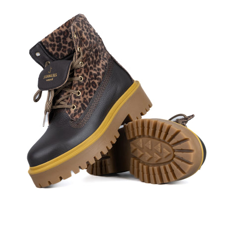Jammers London Platform Stone Street Dark Brown Leopard