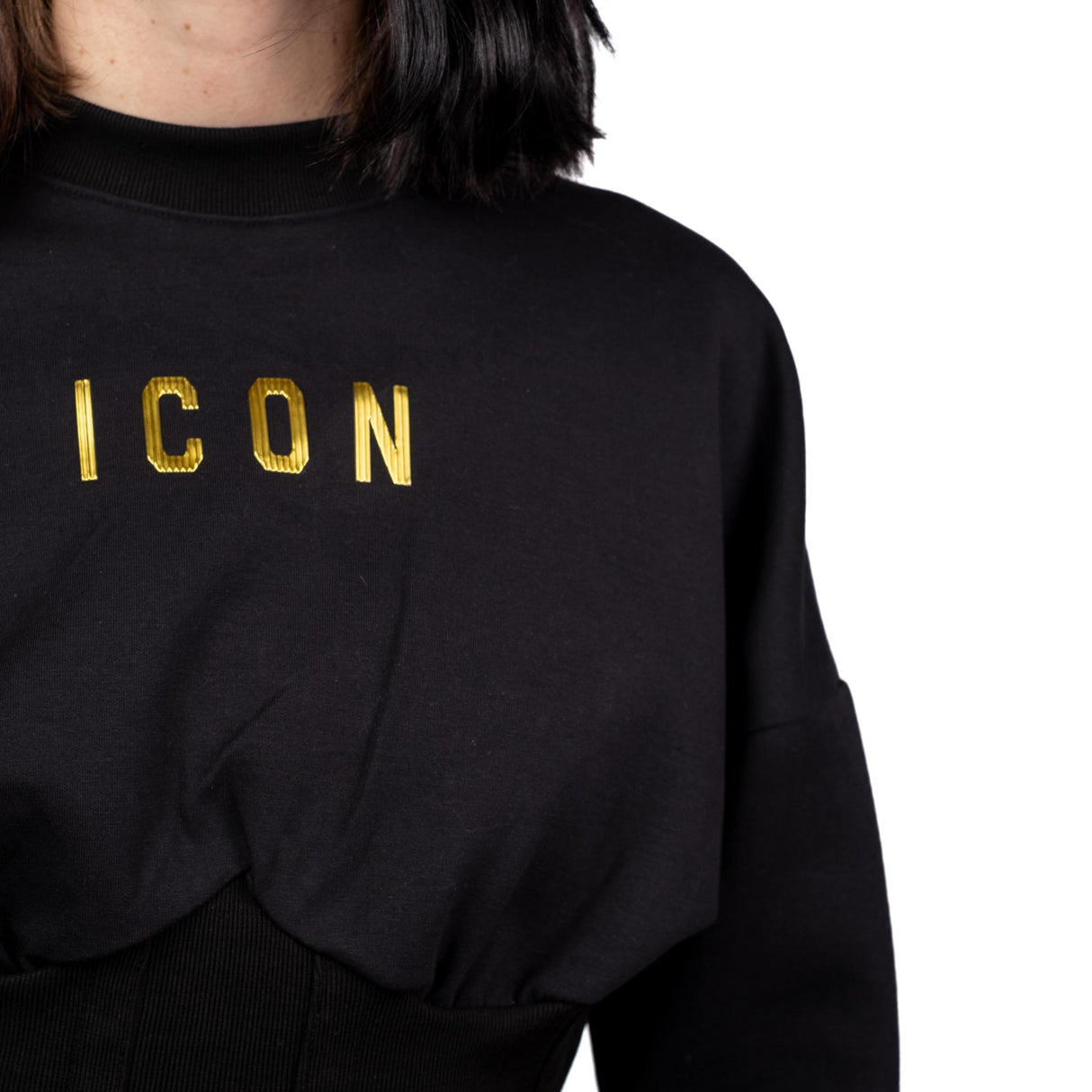 ICON Felpa Crop Bustino Nero ID9155F