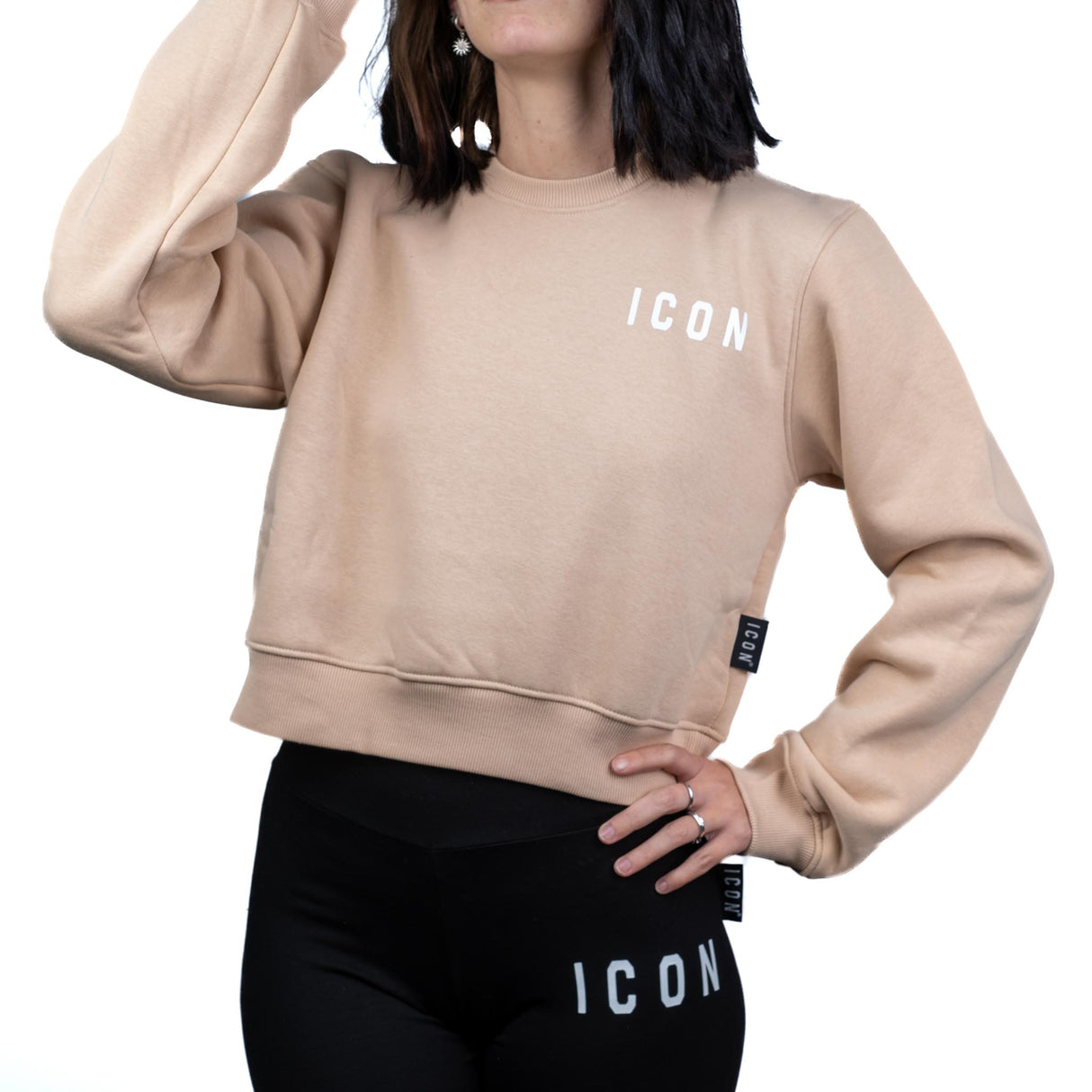 ICON Felpa Girocollo Beige ID9108F