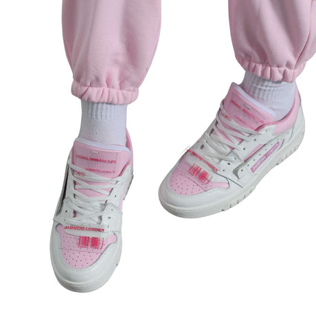 Jammers London Sneakers Cambridge on Bianco/Rosa Etichetta Trasparente