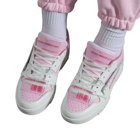 Jammers London Sneakers Cambridge on Bianco/Rosa Etichetta Trasparente