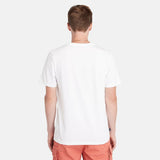 Timberland T-shirt con Logo Doppio a Contrasto Bianco TB0A5WQQ P54