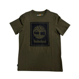 Timberland T-shirt con Logo Doppio a Contrasto Verde Militare TB0A5WQQ A58