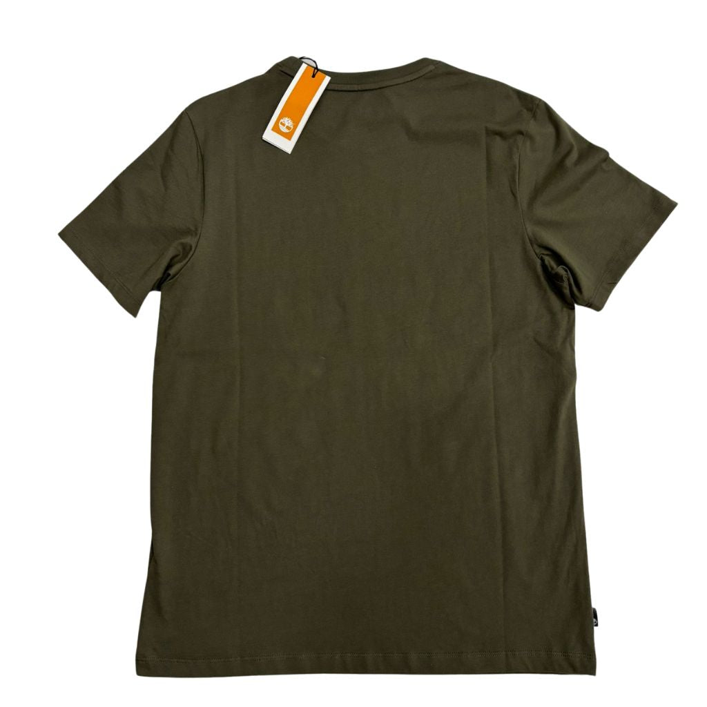 Timberland T-shirt con Logo Doppio a Contrasto Verde Militare TB0A5WQQ A58